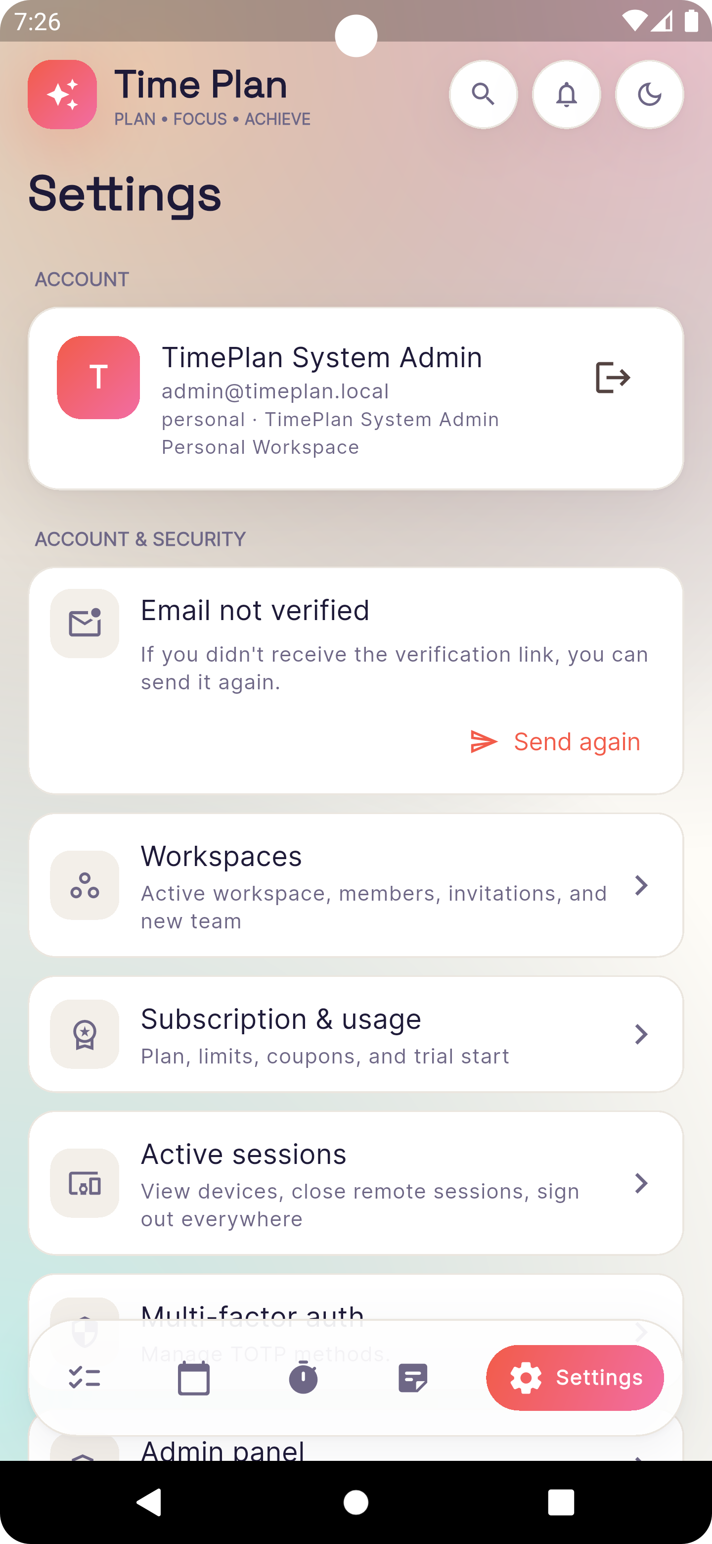 Account Settings