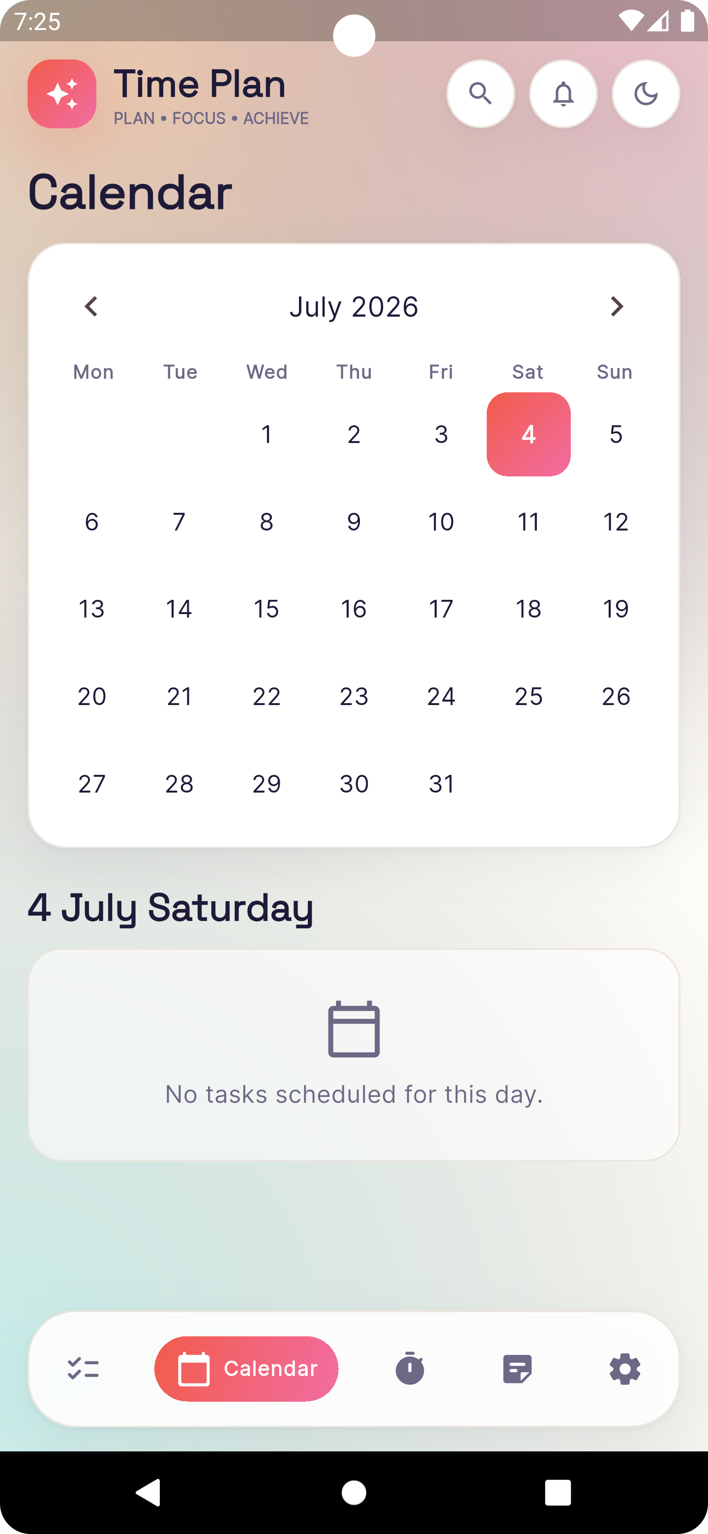 Calendar View